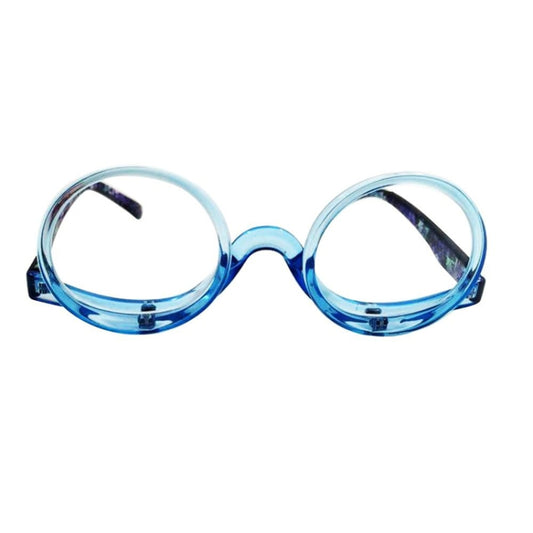 Makeup Magnifying Glass Presbyopic Glasses Flip Swivel Reading Glasses, Degree: +300(Blue Frame) - Presbyopic Glasses by PMC Jewellery | Online Shopping South Africa | PMC Jewellery