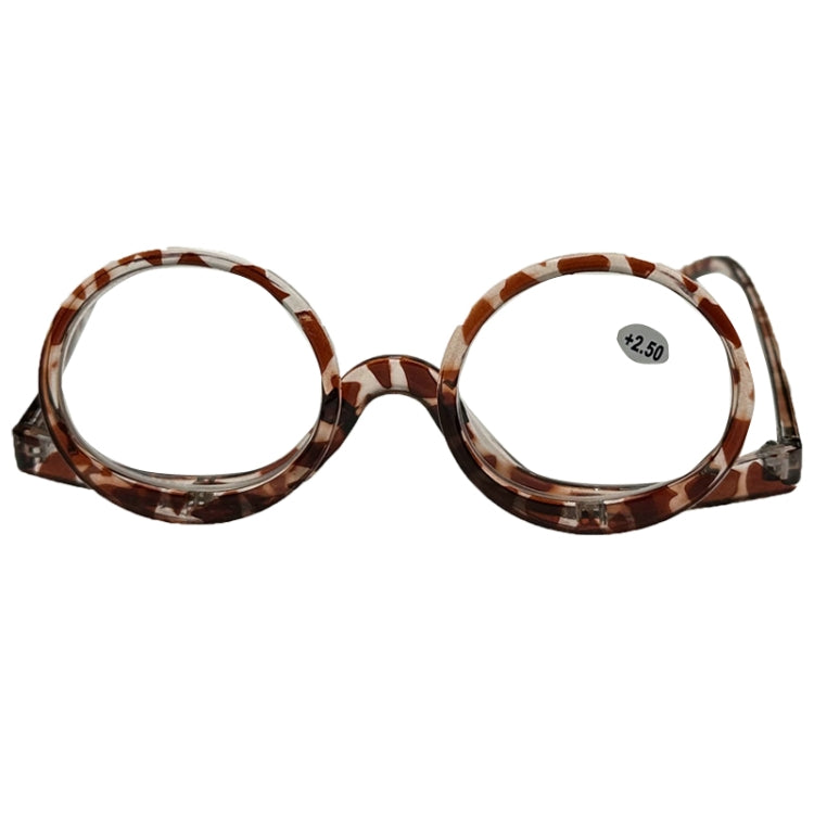 Makeup Magnifying Glass Presbyopic Glasses Flip Swivel Reading Glasses, Degree: +350(Tea Color) - Presbyopic Glasses by PMC Jewellery | Online Shopping South Africa | PMC Jewellery