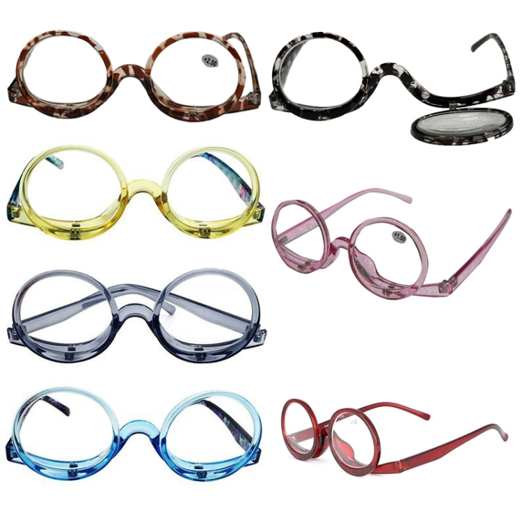 Makeup Magnifying Glass Presbyopic Glasses Flip Swivel Reading Glasses, Degree: +250(Tea Color) - Presbyopic Glasses by PMC Jewellery | Online Shopping South Africa | PMC Jewellery