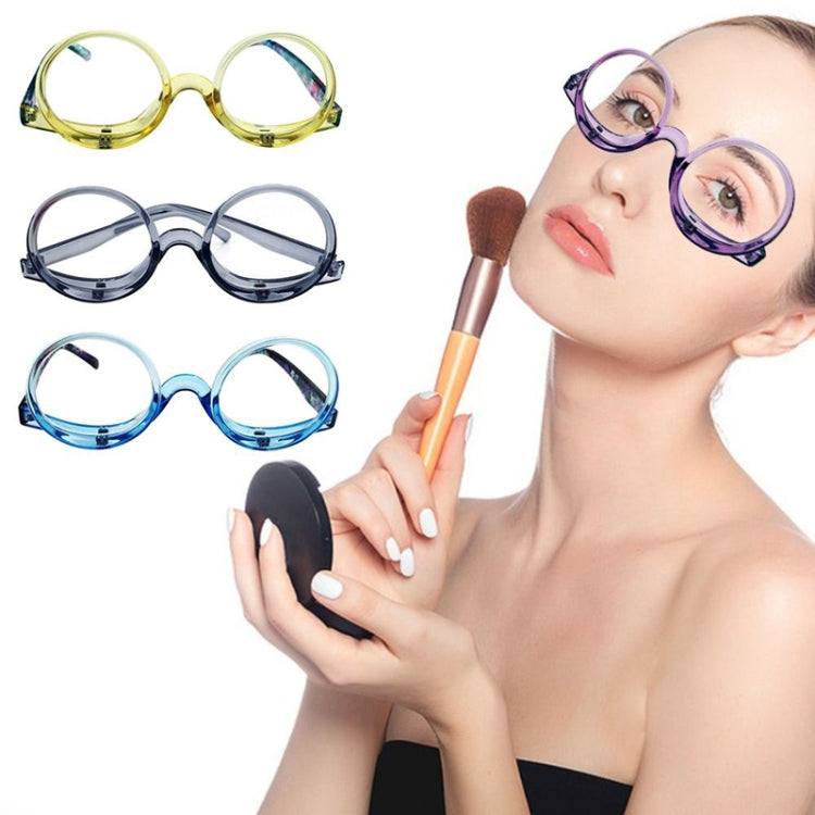 Makeup Magnifying Glass Presbyopic Glasses Flip Swivel Reading Glasses, Degree: +400(Yellow Frame) - Presbyopic Glasses by PMC Jewellery | Online Shopping South Africa | PMC Jewellery