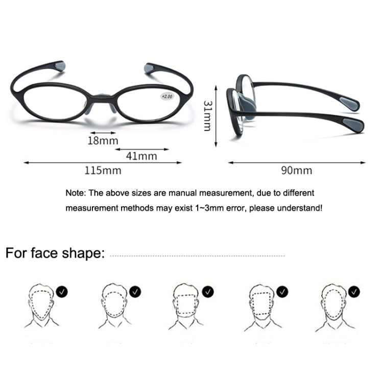 Portable Magnifying Glass Presbyopic Glasses Silicone Anti-Blue Light Reading Glasses, Degree: +350(Light Orange) - Presbyopic Glasses by PMC Jewellery | Online Shopping South Africa | PMC Jewellery