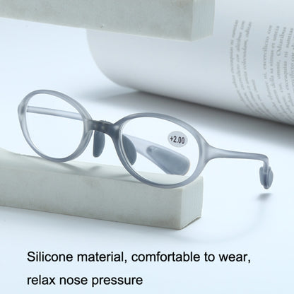 Portable Magnifying Glass Presbyopic Glasses Silicone Anti-Blue Light Reading Glasses, Degree: +250(Light Gray) - Presbyopic Glasses by PMC Jewellery | Online Shopping South Africa | PMC Jewellery