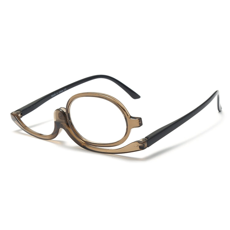 Makeup Presbyopic Glasses Monolithic Reading Glass Magnifying Glass, Degree: +100(Tea Color) - Presbyopic Glasses by PMC Jewellery | Online Shopping South Africa | PMC Jewellery