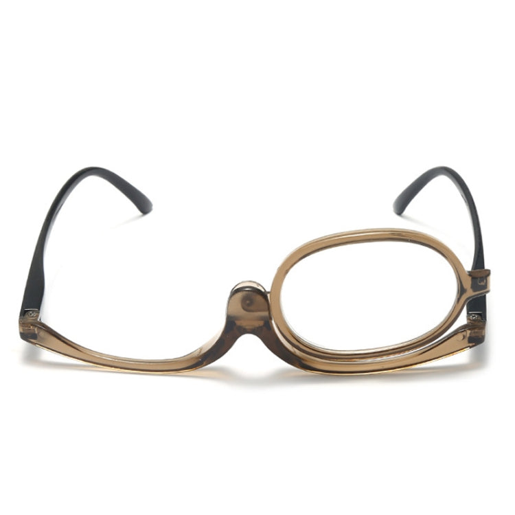 Makeup Presbyopic Glasses Monolithic Reading Glass Magnifying Glass, Degree: +100(Tea Color) - Presbyopic Glasses by PMC Jewellery | Online Shopping South Africa | PMC Jewellery