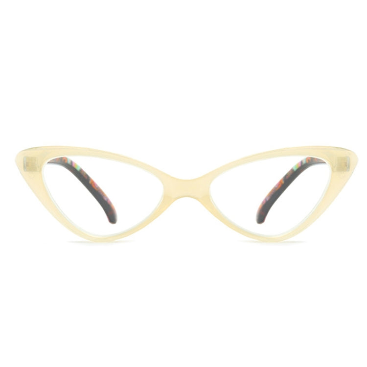 Street Stall Triangular Cat Eye Presbyopic Glasses, Degree: +150(Light Yellow) - Presbyopic Glasses by PMC Jewellery | Online Shopping South Africa | PMC Jewellery