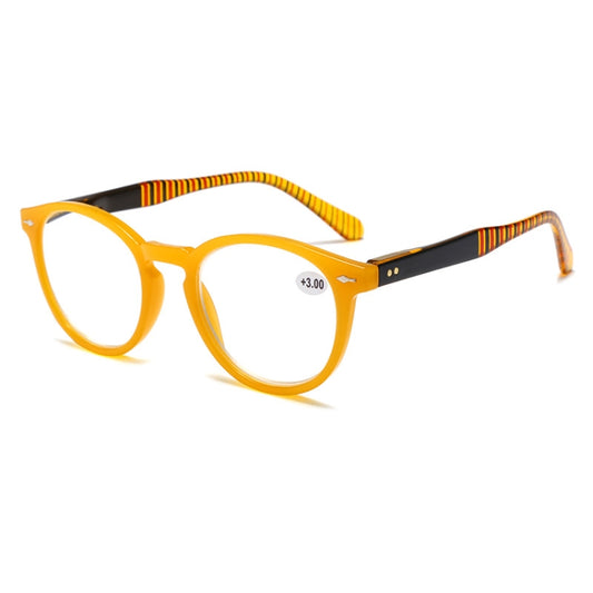 Retro Flexible Durable Portability HD Presbyopic Glasses +400(Yellow) - Presbyopic Glasses by PMC Jewellery | Online Shopping South Africa | PMC Jewellery