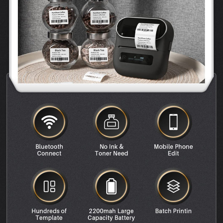 Phomemo M220 Jewelry Clothing Tags Bluetooth Thermist Strip Tag Printer(Black) - free shipping - PMC TechLife - Order now!