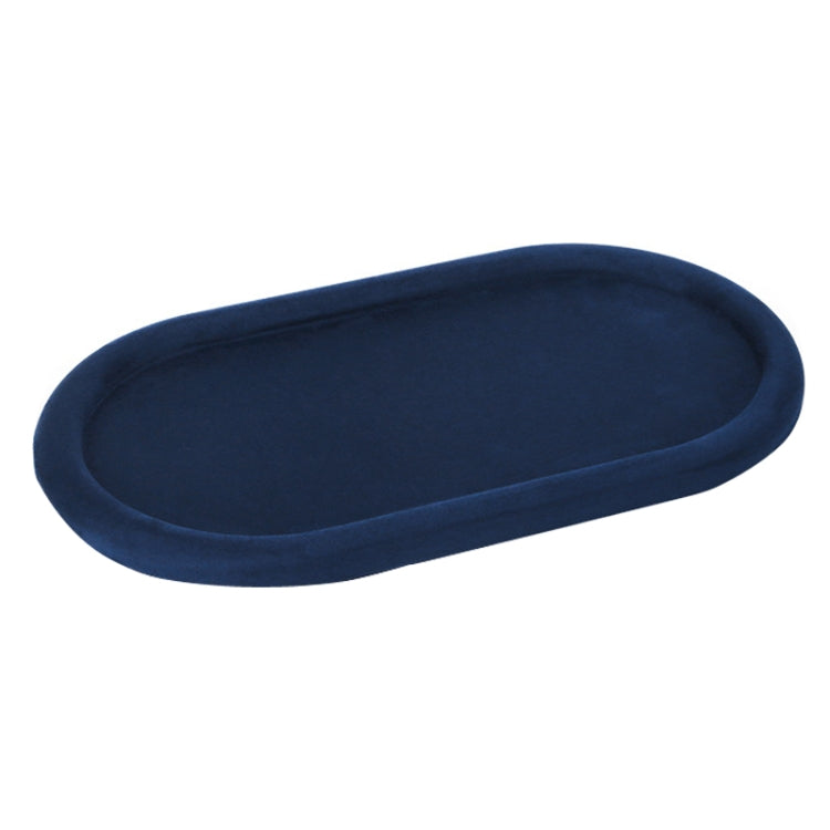 32x18x1.8cm Jewelry Tray Ring Velvet Leather Oval Empty Plate Earrings Necklace Jewelry Display Plate(Blue) - Jewelry Storages by PMC Jewellery | Online Shopping South Africa | PMC Jewellery