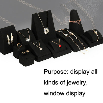 Black Microfiber Necklace Ring Jewelry Display Live Jewelry Prop Rack Set 4 - Jewelry Storages by PMC Jewellery | Online Shopping South Africa | PMC Jewellery