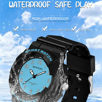SANDA Small Fresh Digital All-match Waterproof Luminous Student Watch(Black) - LED Digital Watches by SANDA | Online Shopping South Africa | PMC Jewellery