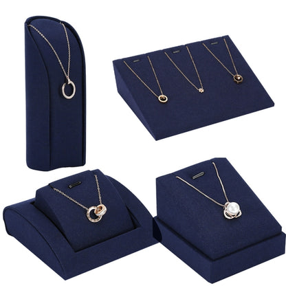 10x9.5x5.5cm Activity Necklace Holder Jewelry Display Props Blue Microfiber Window Necklace Earring Ring Stand - Jewelry Storages by PMC Jewellery | Online Shopping South Africa | PMC Jewellery