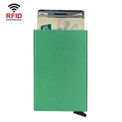 RFID Short Metal Card Case Credit Card Holder Wallet(Green) - Antimagnetic RFID Package by PMC Jewellery | Online Shopping South Africa | PMC Jewellery | Buy Now Pay Later Mobicred