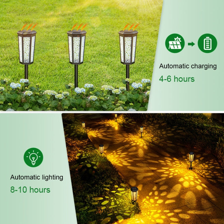 Hexagonal Hollow Solar Ground Lawn Lamp LED Outdoor Waterproof Decorative Garden Light(Warm Light + RGB) - Solar Lights by PMC Jewellery | Online Shopping South Africa | PMC Jewellery | Buy Now Pay Later Mobicred