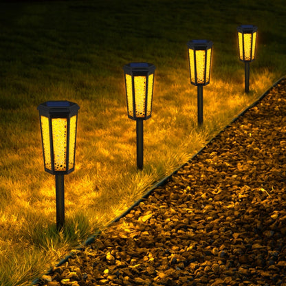 Hexagonal Hollow Solar Ground Lawn Lamp LED Outdoor Waterproof Decorative Garden Light(Warm Light + RGB) - Solar Lights by PMC Jewellery | Online Shopping South Africa | PMC Jewellery | Buy Now Pay Later Mobicred