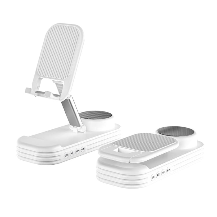 2-in-1 Desktop Bluetooth Speaker Stand Mobile Phone Tablet Holder(White) - Desktop Holder by PMC TechLife | Online Shopping South Africa | PMC TechLife