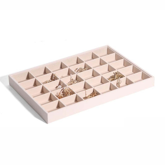 Suede Jewelry Storage Tray Necklace Pendant Bracelet Bangle Display Case, Size: 30 Grid(Beige) - Jewelry Storages by PMC Jewellery | Online Shopping South Africa | PMC Jewellery