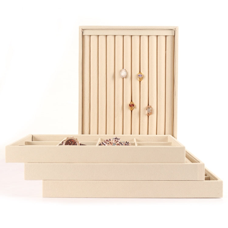 Suede Jewelry Storage Tray Necklace Pendant Bracelet Bangle Display Case, Size: Necklace Tray(Beige) - Jewelry Storages by PMC Jewellery | Online Shopping South Africa | PMC Jewellery