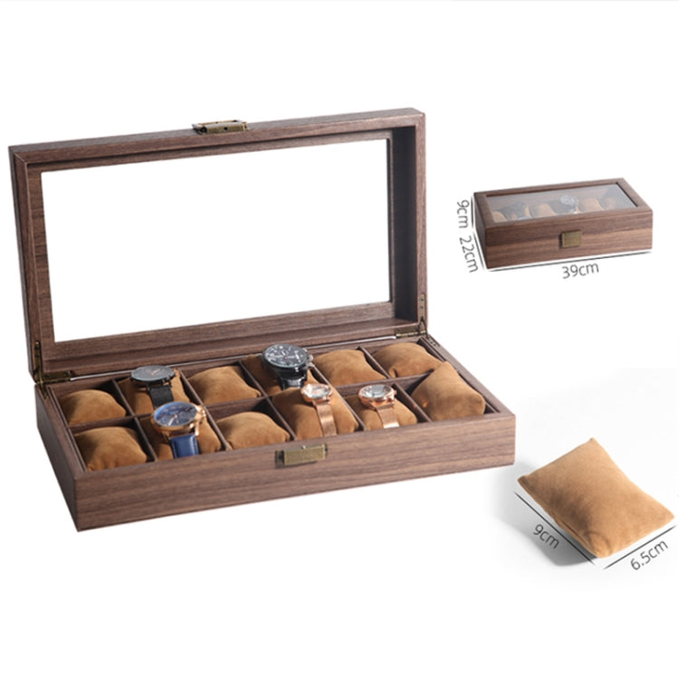 Wood Grain Leather Watch Display Box Watch Storage Case Jewelry Box, Style: 12 Digit Long - Watch Storages by PMC Jewellery | Online Shopping South Africa | PMC Jewellery