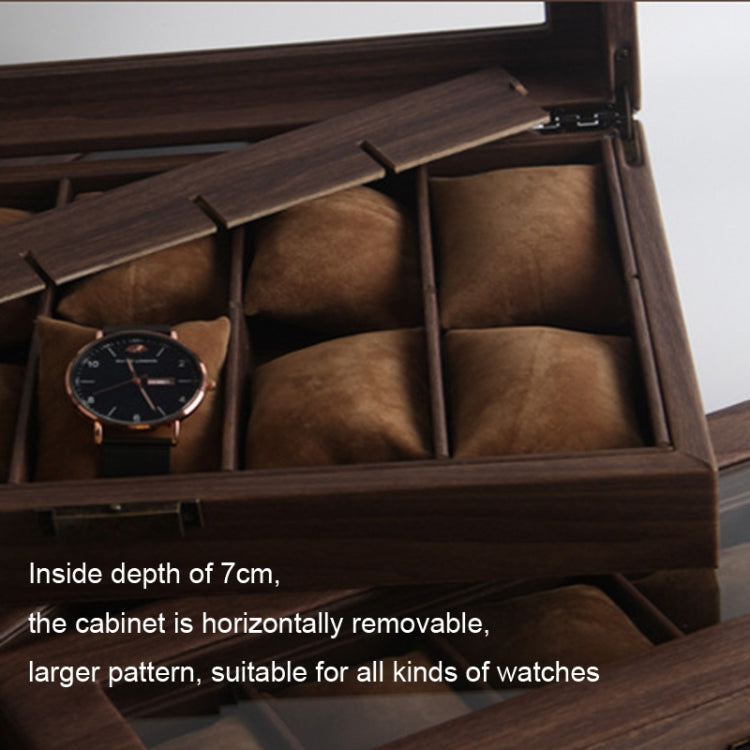 Wood Grain Leather Watch Display Box Watch Storage Case Jewelry Box, Style: 3 Digit Long - Watch Storages by PMC Jewellery | Online Shopping South Africa | PMC Jewellery