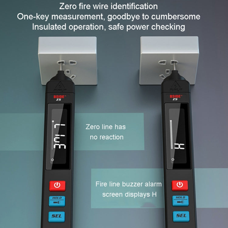 BSIDE Z5 Smart Pen Multimeter Backlight LCD 6000 Counts Auto Voltage Detector - Digital Multimeter by BSIDE | Online Shopping South Africa | PMC Jewellery | Buy Now Pay Later Mobicred