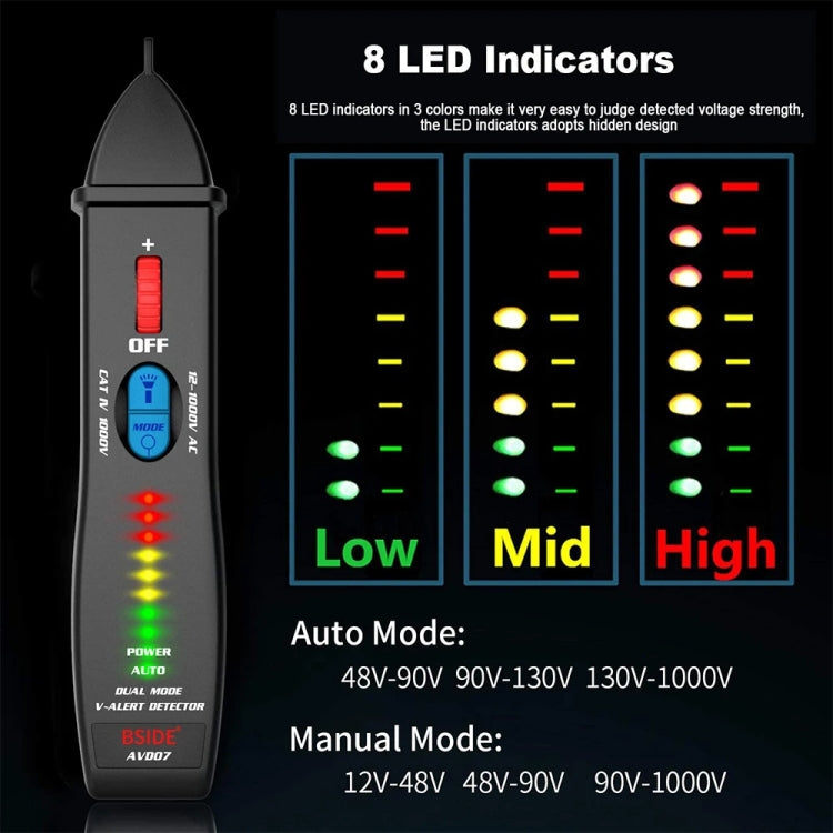 BSIDE AVD07 Smart Dual Mode Electric Pen Non-Contact Break-Point Sensing AC Voltage Tester - Current & Voltage Tester by BSIDE | Online Shopping South Africa | PMC Jewellery | Buy Now Pay Later Mobicred