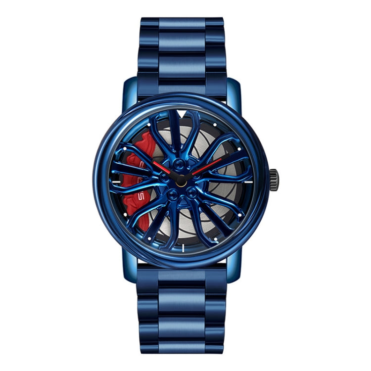 SANDA P1057 Men Skeleton Quartz Steel Strap Personalized Watch(Blue) - Metal Strap Watches by SANDA | Online Shopping South Africa | PMC Jewellery | Buy Now Pay Later Mobicred