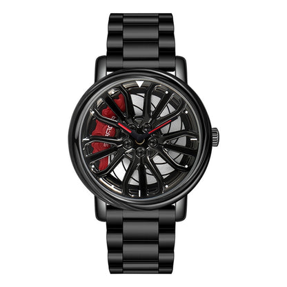 SANDA P1057 Men Skeleton Quartz Steel Strap Personalized Watch(Black) - Metal Strap Watches by SANDA | Online Shopping South Africa | PMC Jewellery | Buy Now Pay Later Mobicred