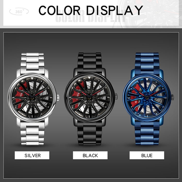 SANDA P1057 Men Skeleton Quartz Steel Strap Personalized Watch(Blue) - Metal Strap Watches by SANDA | Online Shopping South Africa | PMC Jewellery | Buy Now Pay Later Mobicred