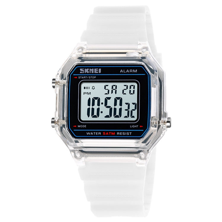 SKMEI 1698 50m Waterproof Multifunctional Sports Square Pin Buckle Luminous Digital Watch(Transparent) - Silicone Strap Watches by SKMEI | Online Shopping South Africa | PMC Jewellery | Buy Now Pay Later Mobicred