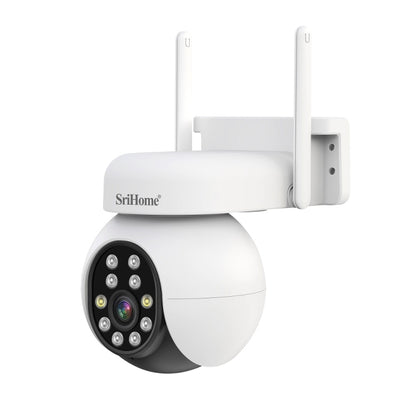 SriHome SH052B Wifi 5MP Wireless PTZ IP AI Auto Tracking Sound&Light Alarm Starlight Color Night Vision Outdoors Surveillance Camera, Plug: UK - Dome Camera by SriHome | Online Shopping South Africa | PMC Jewellery | Buy Now Pay Later Mobicred