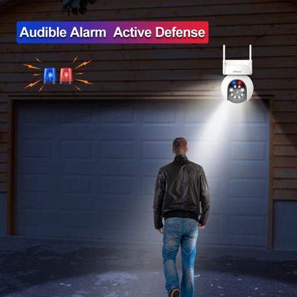 SriHome SH052B Wifi 5MP Wireless PTZ IP AI Auto Tracking Sound&Light Alarm Starlight Color Night Vision Outdoors Surveillance Camera, Plug: UK - Dome Camera by SriHome | Online Shopping South Africa | PMC Jewellery | Buy Now Pay Later Mobicred