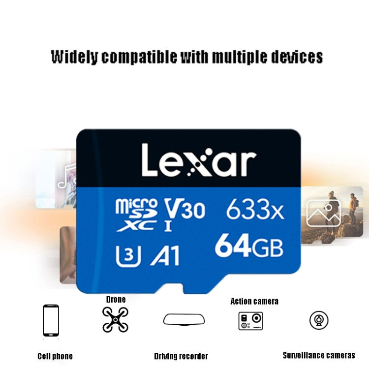 Lexar 633x 64GB High-speed Driving Recorder Dedicated Mobile Phone Memory Card DVR TF Card - Micro SD Card by Lexar | Online Shopping South Africa | PMC Jewellery