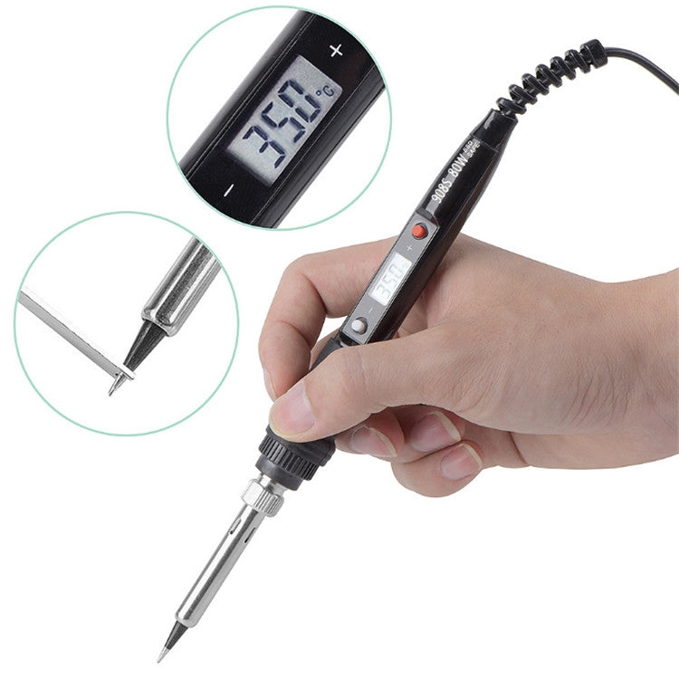 908S 80W LCD Thermostat Soldering Iron Constant Temperature Soldering Iron, Plug Type:US Plug(Black) - Electric Soldering Iron by PMC Jewellery | Online Shopping South Africa | PMC Jewellery