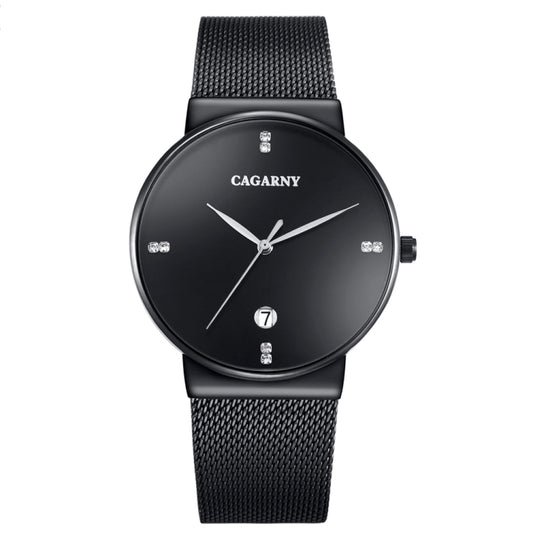 CAGARNY 6817 Living Waterproof Round Dial Quartz Movement Alloy Case Fashion Watch Quartz Watches with Steel Band(Black) - Metal Strap Watches by CAGARNY | Online Shopping South Africa | PMC Jewellery | Buy Now Pay Later Mobicred