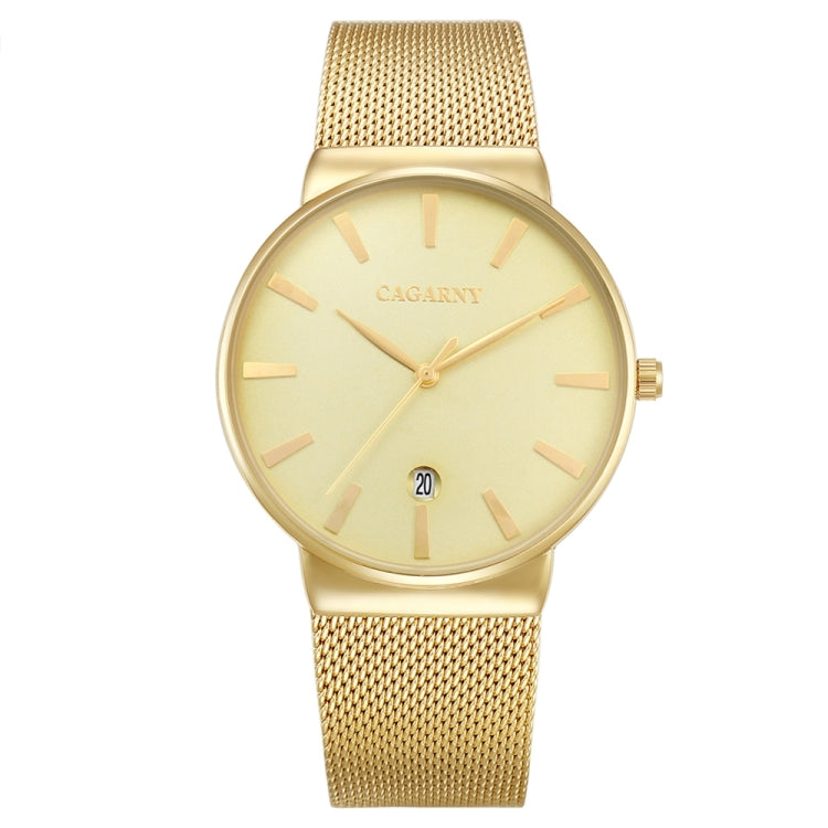 CAGARNY 6817 Living Waterproof Round Dial Quartz Movement Alloy Case Fashion Watch Quartz Watches with Steel Band(Gold) - Metal Strap Watches by CAGARNY | Online Shopping South Africa | PMC Jewellery | Buy Now Pay Later Mobicred