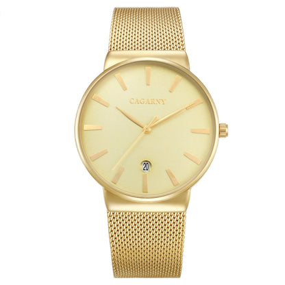 CAGARNY 6817 Living Waterproof Round Dial Quartz Movement Alloy Case Fashion Watch Quartz Watches with Steel Band(Gold) - Metal Strap Watches by CAGARNY | Online Shopping South Africa | PMC Jewellery | Buy Now Pay Later Mobicred