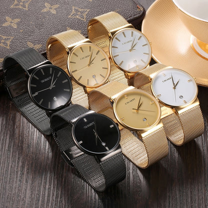 CAGARNY 6817 Living Waterproof Round Dial Quartz Movement Alloy Case Fashion Watch Quartz Watches with Steel Band(Gold) - Metal Strap Watches by CAGARNY | Online Shopping South Africa | PMC Jewellery | Buy Now Pay Later Mobicred