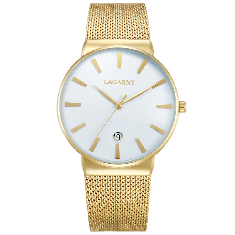 CAGARNY 6817 Living Waterproof Round Dial Quartz Movement Alloy Case Fashion Watch Quartz Watches with Steel Band(White) - Metal Strap Watches by CAGARNY | Online Shopping South Africa | PMC Jewellery | Buy Now Pay Later Mobicred