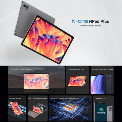 N-ONE Npad Plus 2023 Tablet PC, 10.36 inch, 8GB+128GB, Android 12 MTK8183 Octa Core up to 2.0GHz, Support Dual Band WiFi & BT, EU Plug(Grey) - Other by PMC Jewellery | Online Shopping South Africa | PMC Jewellery