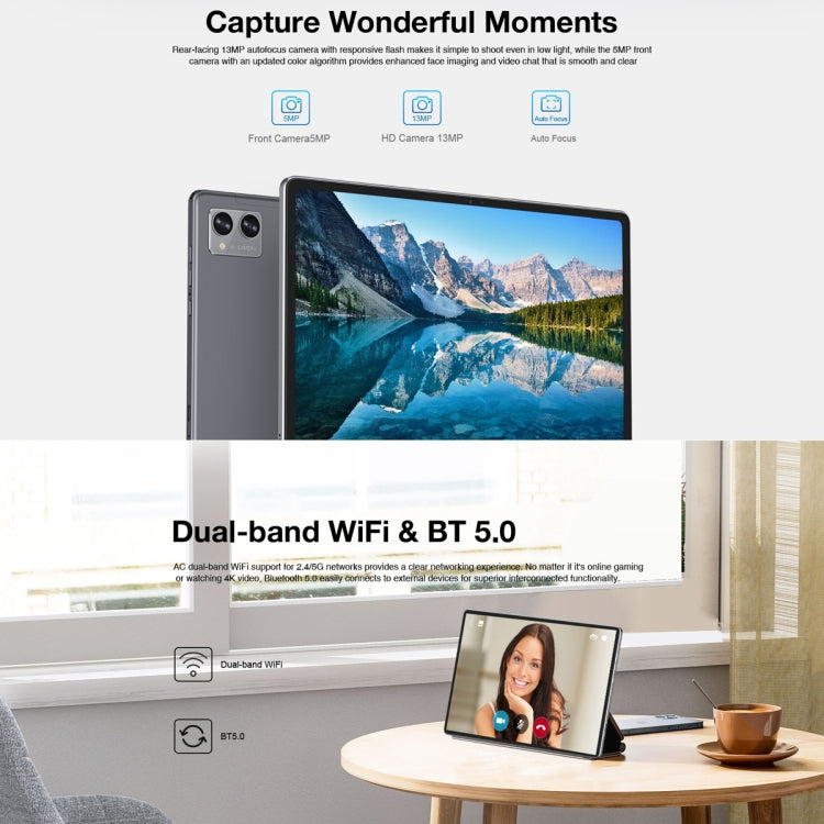 N-ONE Npad Plus 2023 Tablet PC, 10.36 inch, 8GB+128GB, Android 12 MTK8183 Octa Core up to 2.0GHz, Support Dual Band WiFi & BT, EU Plug(Grey) - Other by PMC Jewellery | Online Shopping South Africa | PMC Jewellery