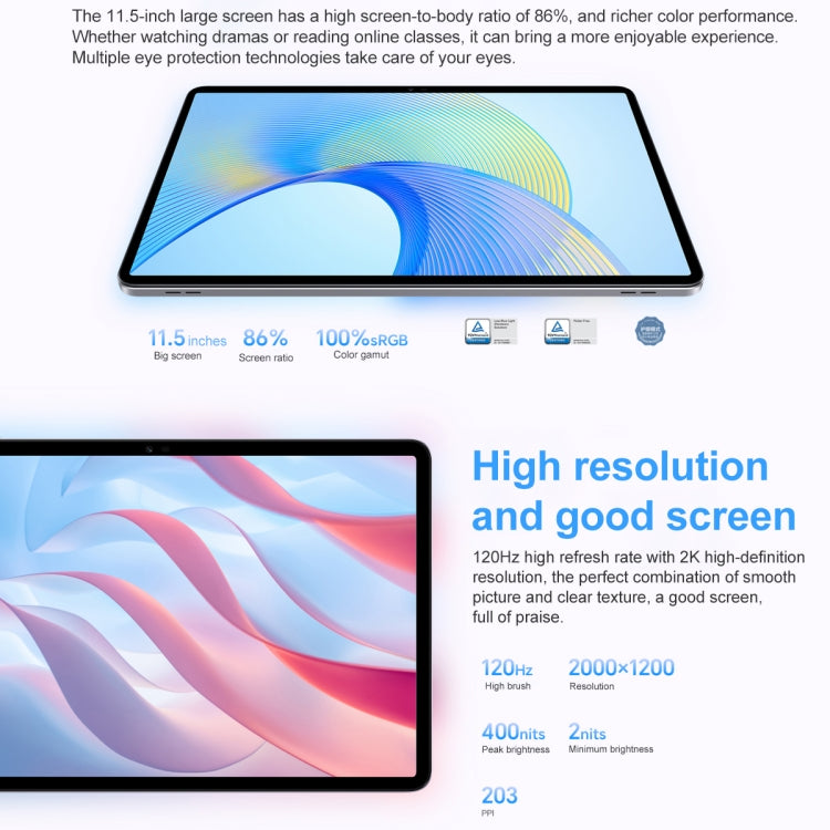 Honor Pad X8 Pro ELN-W09 WiFi, 11.5 inch, 6GB+128GB, MagicOS 7.1 Qualcomm Snapdragon 685 Octa Core, 6 Speakers, Not Support Google(Grey) - Huawei by Huawei | Online Shopping South Africa | PMC Jewellery | Buy Now Pay Later Mobicred