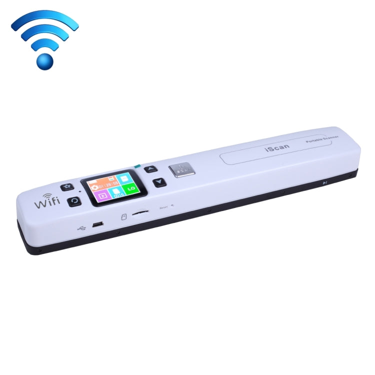 iScan02 WiFi Double Roller Mobile Document Portable Handheld Scanner with LED Display,  Support 1050DPI  / 600DPI  / 300DPI  / PDF / JPG / TF(White) - Portable Scanner by PMC Jewellery | Online Shopping South Africa | PMC Jewellery