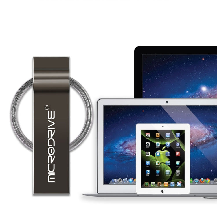 MicroDrive 8GB USB 2.0 Metal Keychain U Disk (Black) - USB Flash Drives by MicroDrive | Online Shopping South Africa | PMC TechLife